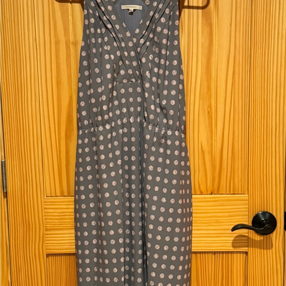 41 Hawthorn Gray Polka Dot Midi Dress